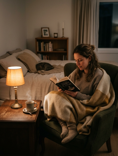 Gedimmtes Licht als Teil einer ruhigen Abendroutine