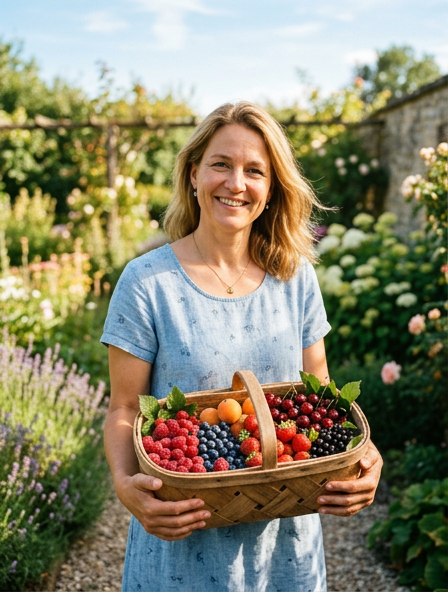 Frau genießt einen sonnigen Sommertag im Freien
